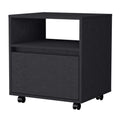 Owen Black 1 Drawer Nightstand - Black 1 Drawer