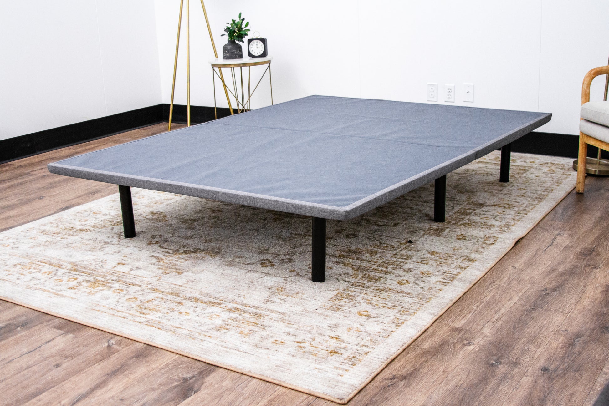 Upholstered Platform Frame King - King Black Gray