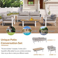 4 Piece Outdoor Patio Conversation Set with brown-seats 4-garden & outdoor-complete patio