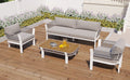 4 Piece Outdoor Patio Conversation Set with brown-seats 4-garden & outdoor-complete patio