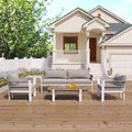 4 Piece Outdoor Patio Conversation Set with brown-seats 4-garden & outdoor-complete patio