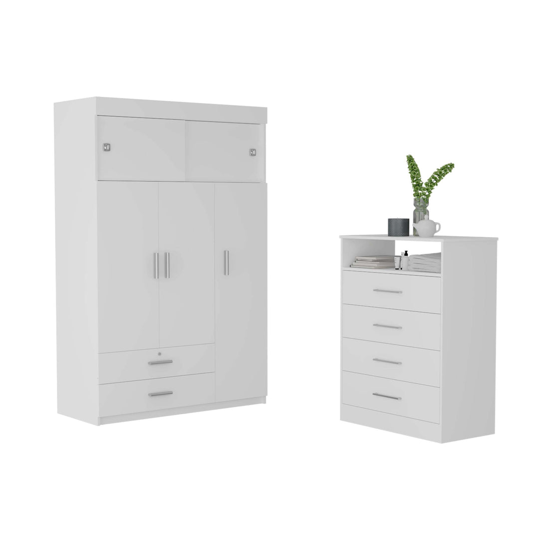 Jackson White 2 Piece Bedroom Set - White White