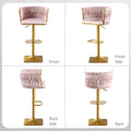 Bar Stools Set Of 2,Gold Velvet Bar