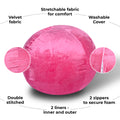 Minky Velvet Bean Bag Chair, Pink 5Ft Plush Floor