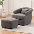 Swivel Chair With Ottoman, Modern Luxury Velvet