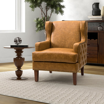 Anton Vegan Leather Armchair Camel - Camel