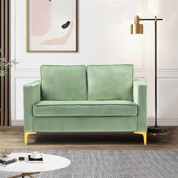 Eldoria Sofa,Sage - Sage Foam Metal & Wood