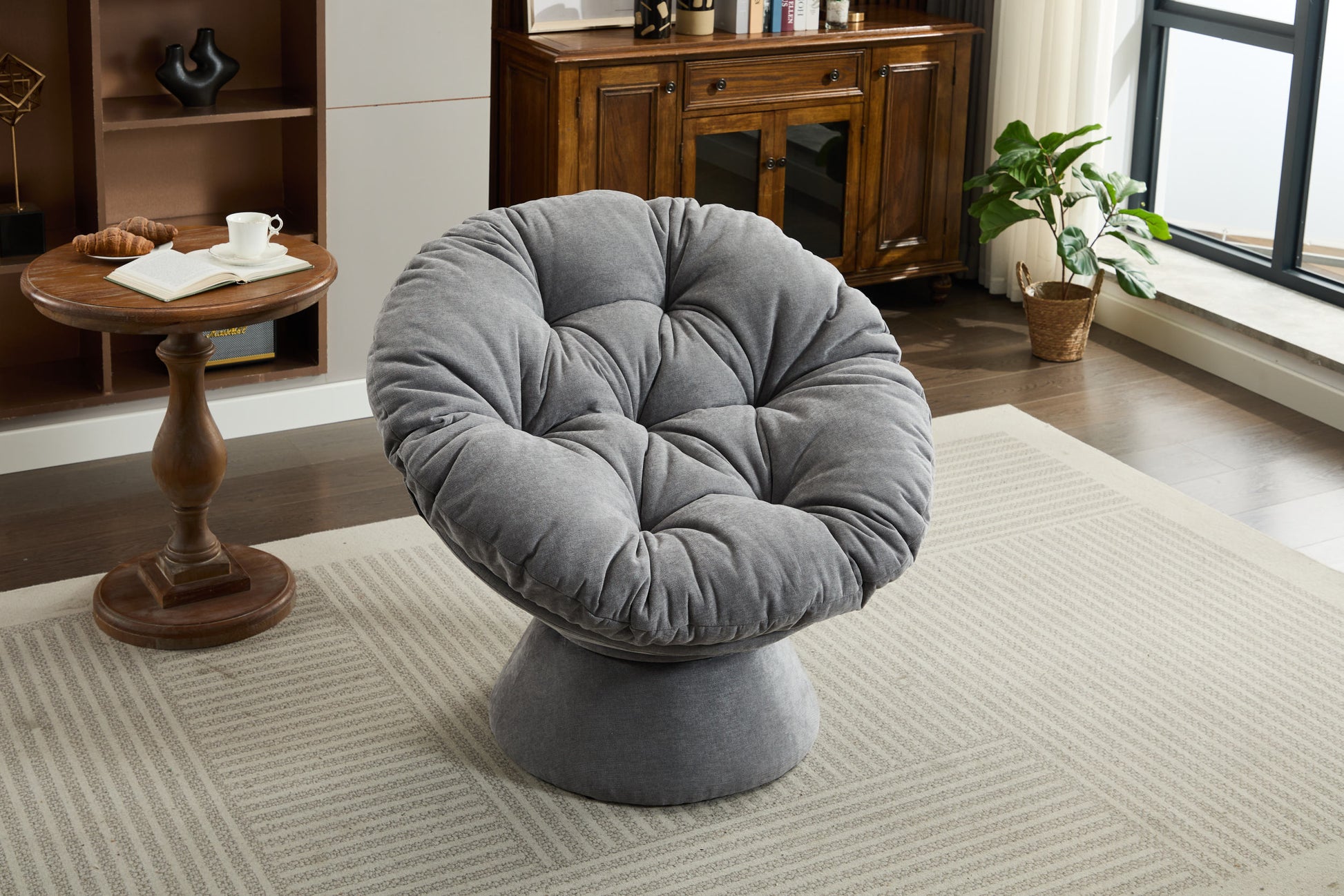 Oversized Swivel Accent Chair, 360 Swivel Barrel