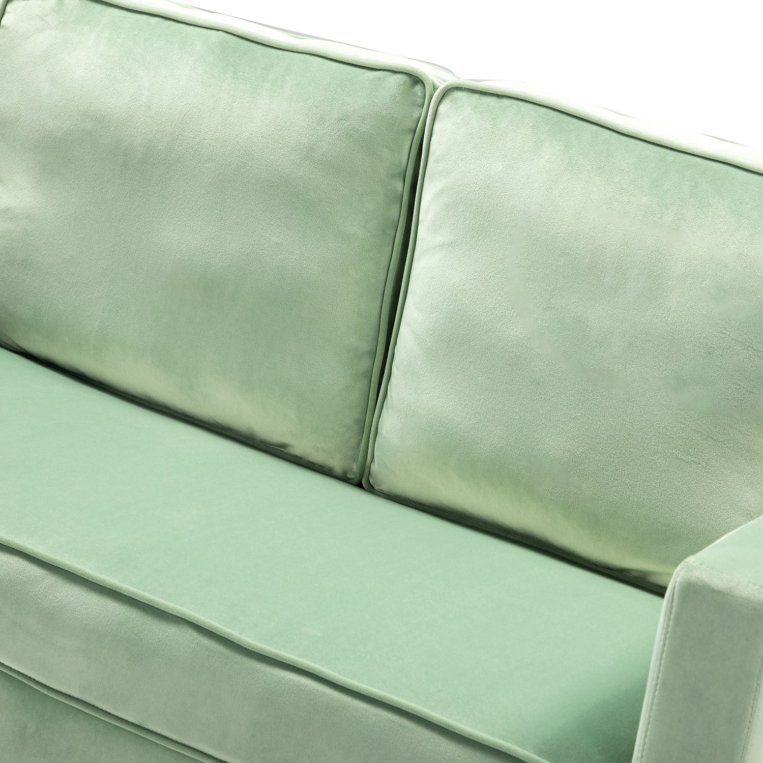 Eldoria Sofa,Sage - Sage Foam Metal & Wood