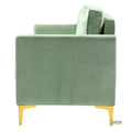 Eldoria Sofa,Sage - Sage Foam Metal & Wood