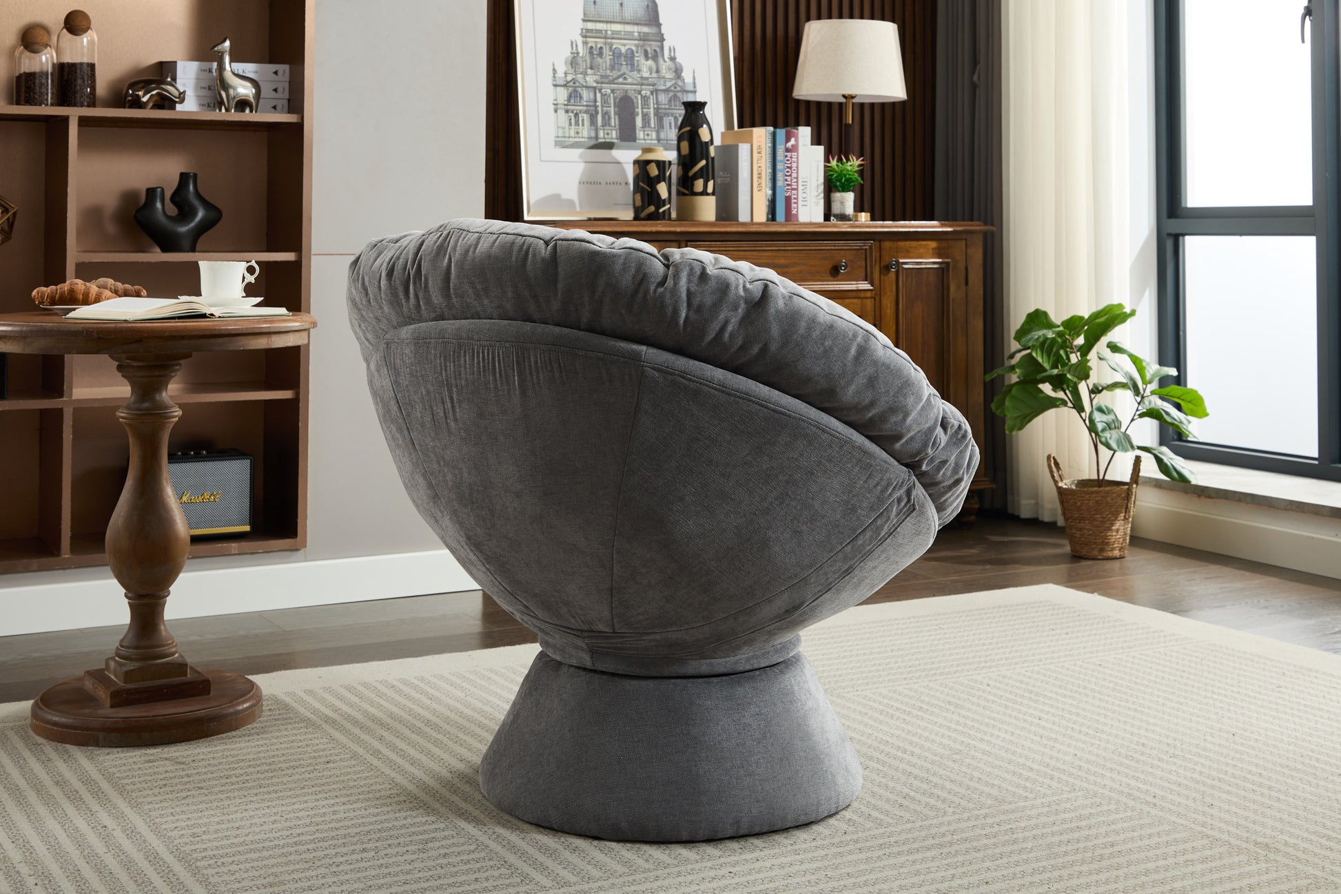 Oversized Swivel Accent Chair, 360 Swivel Barrel