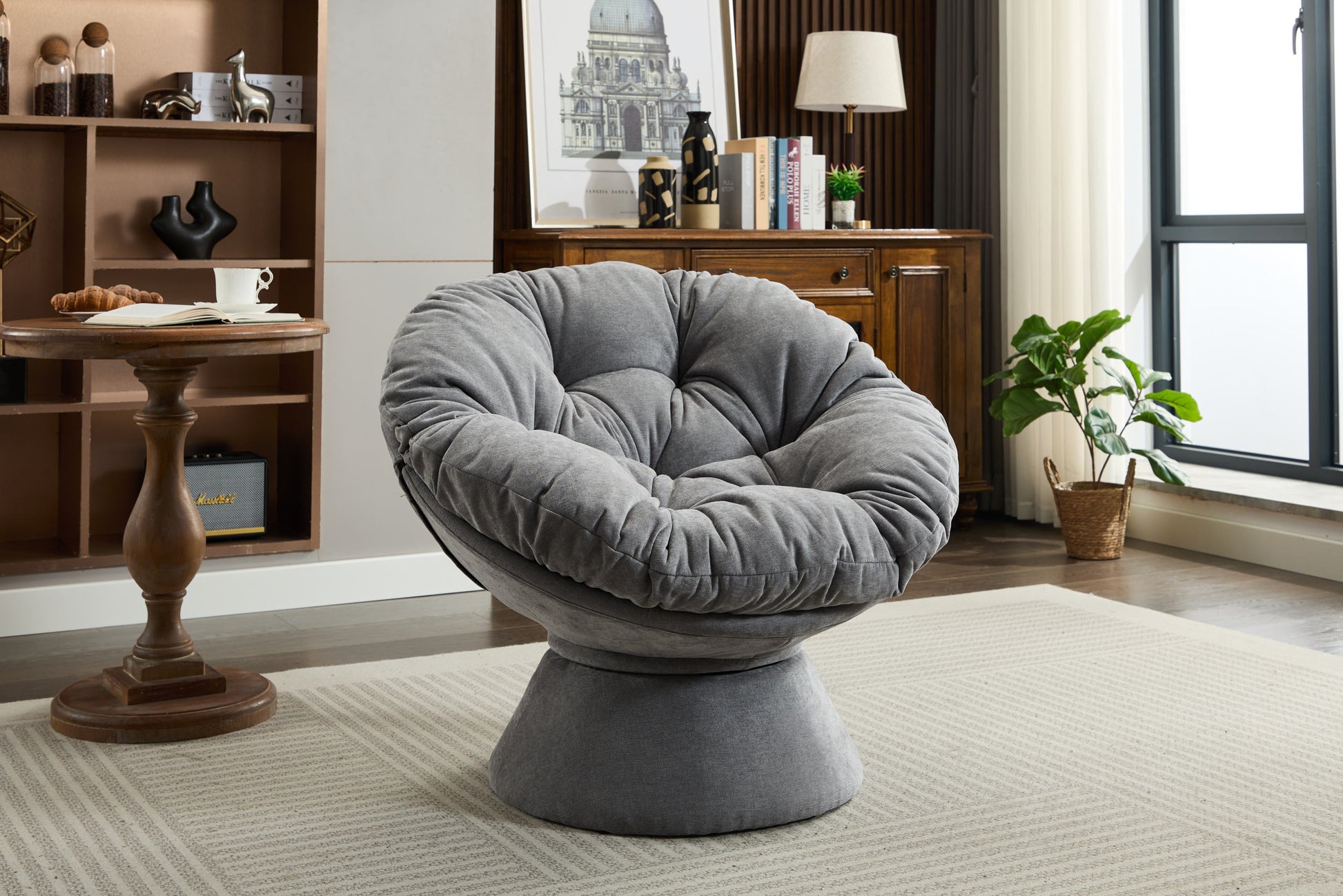 Oversized Swivel Accent Chair, 360 Swivel Barrel