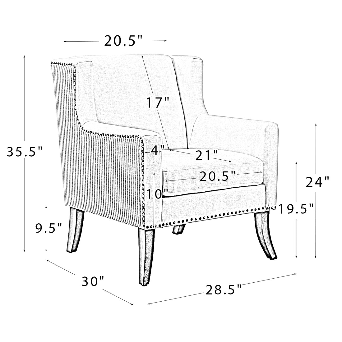 Akim Armchair Bird - Tan Ivory Mid-Century Modern