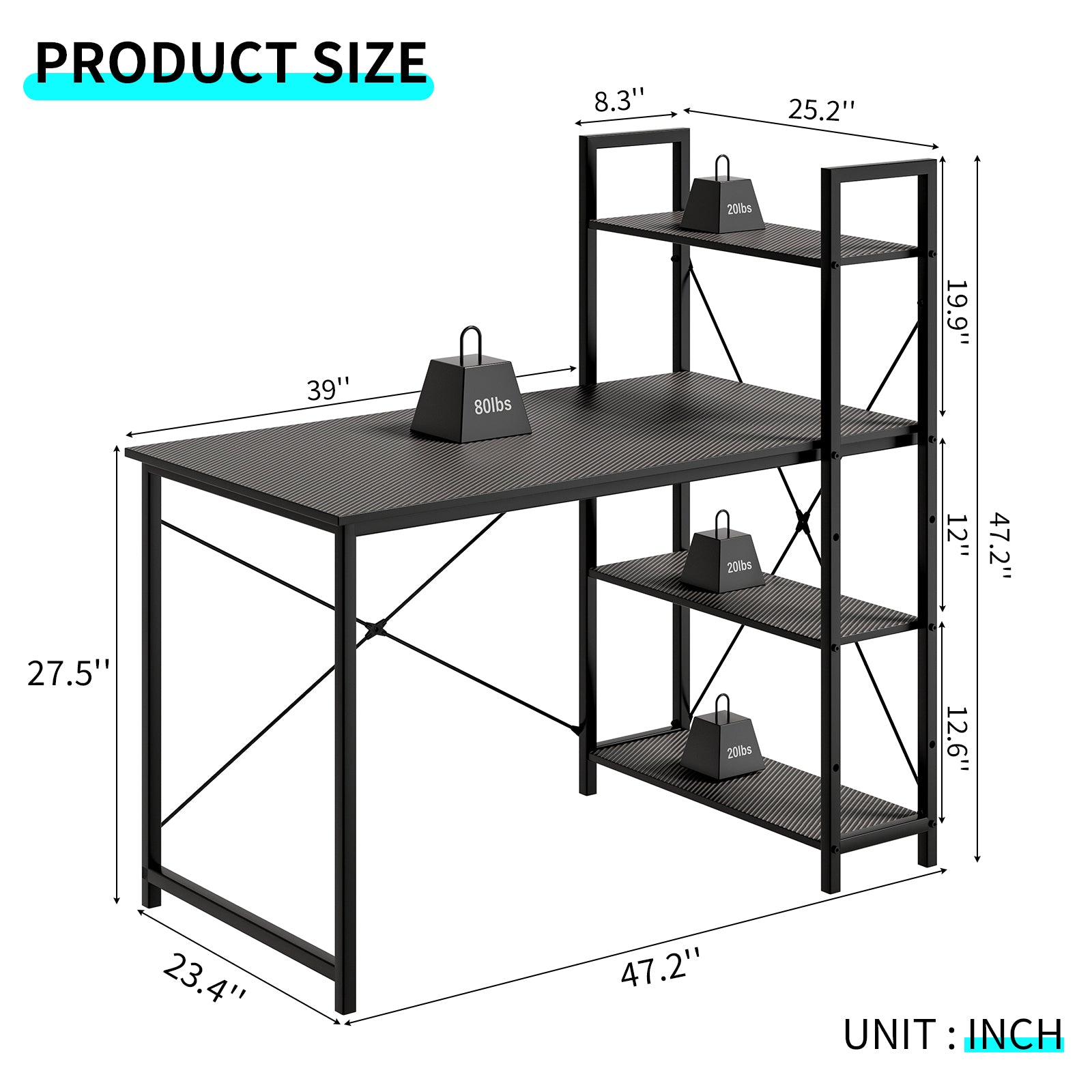 Gaming Desk With Led Lights, Pc Gamer Desk For