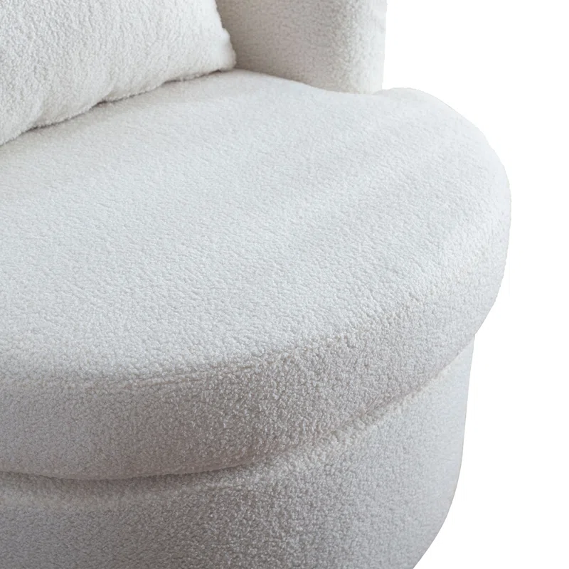 33'' W Super Soft Upholstered Swivel Barrel Chair