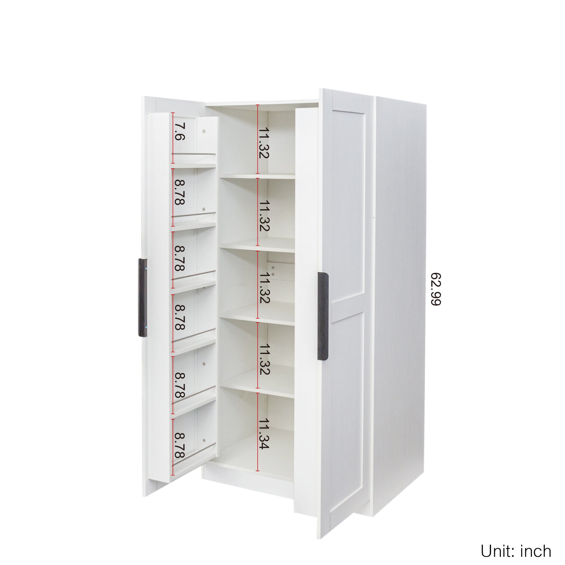 62.99In Kitchen Pantry Cabinet, White