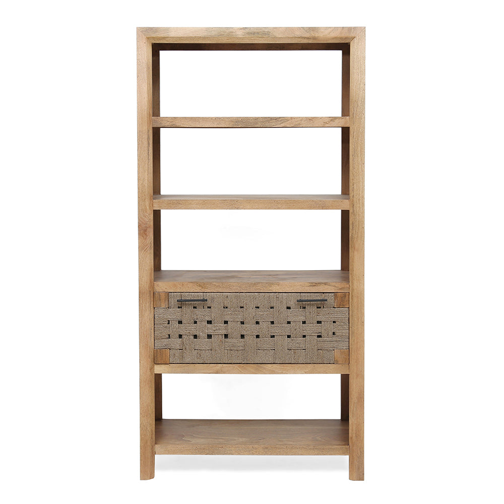 36X15X72" Shelf With Drawer,Natural - Beige Brown