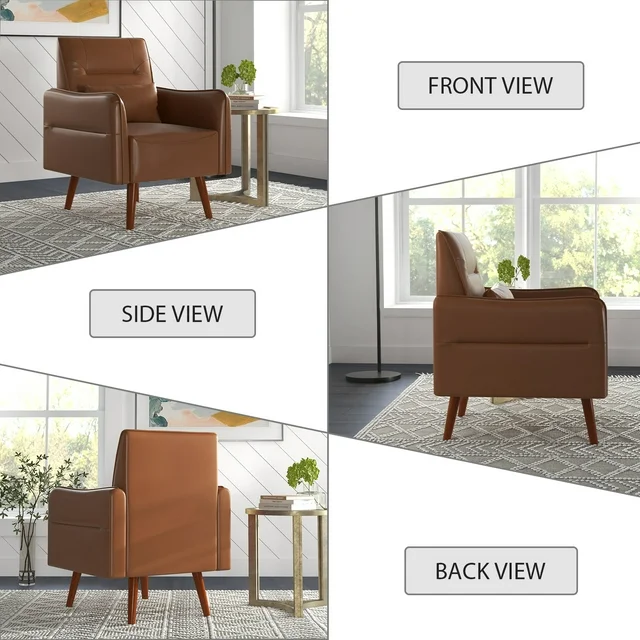 Accent Chair Modern Pu Leather, Cozy Reading