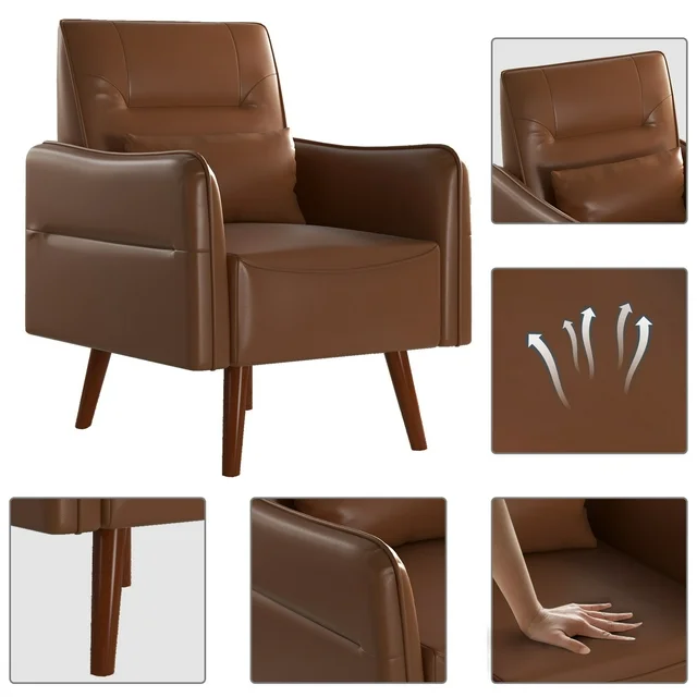 Accent Chair Modern Pu Leather, Cozy Reading