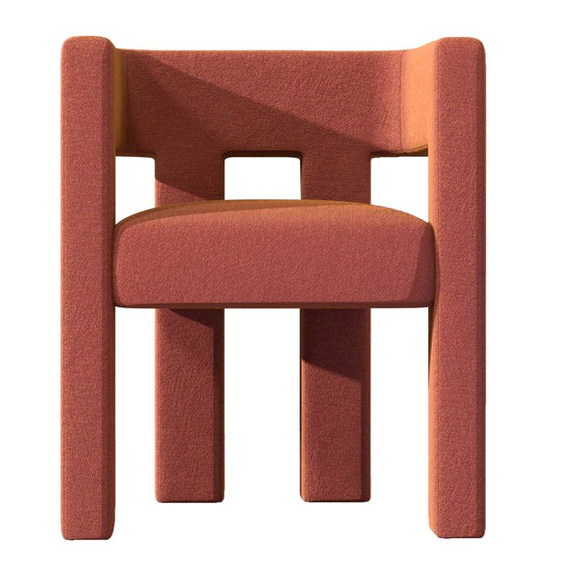 24" Wide Upholstered Armchair With 4 Legs - Red