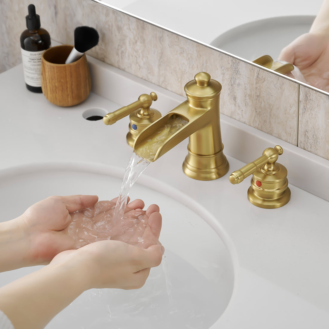 Bathroom Faucets For Sink 3 Hole Nickel Gold 8