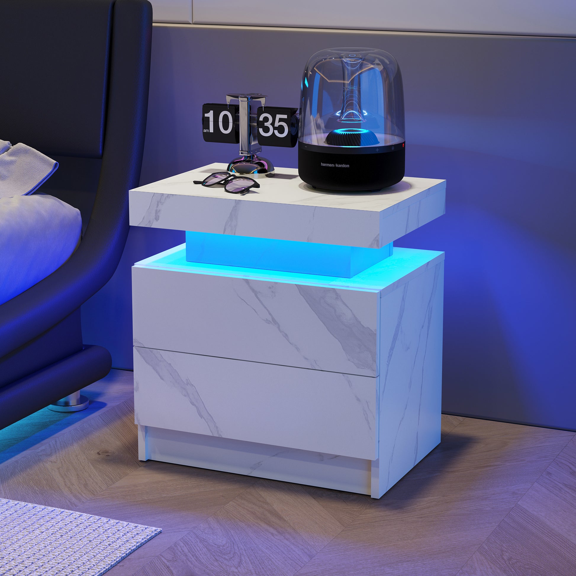 Nightstand Led Bedside Table Cabinet Lights