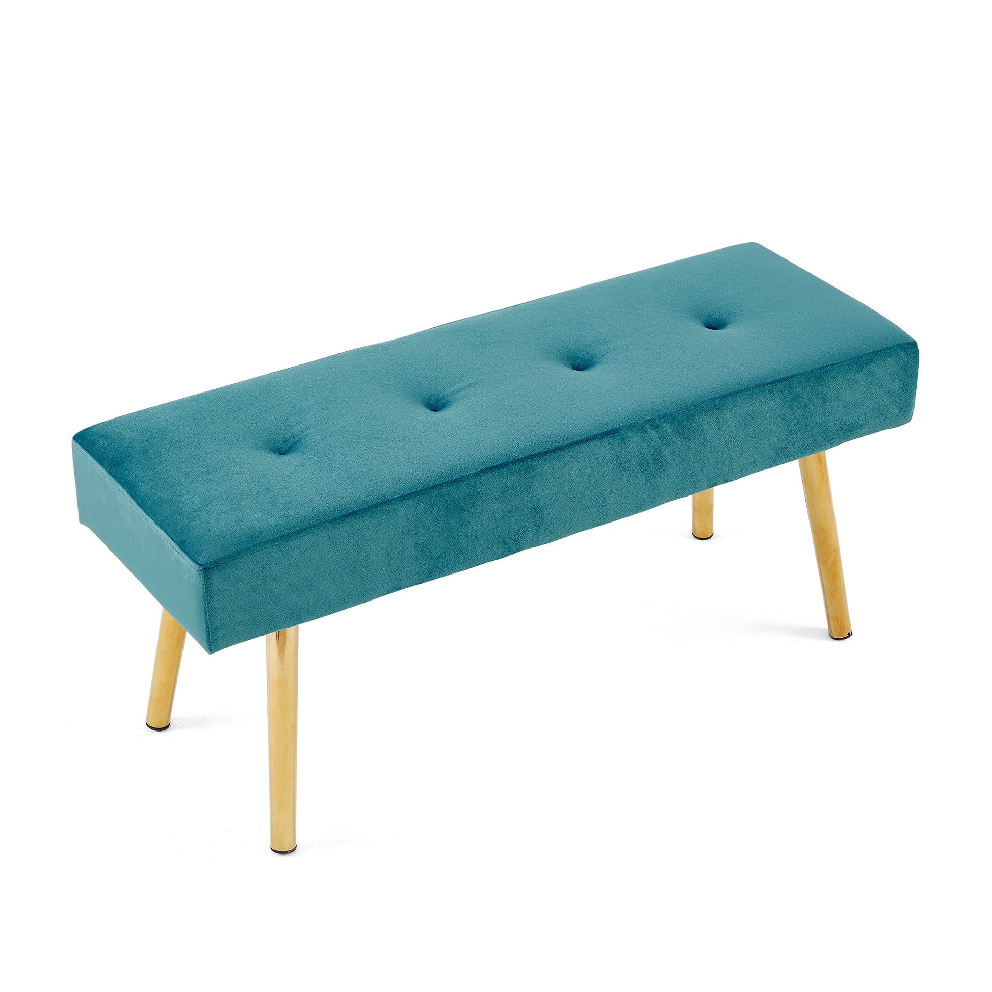 Long Bench Bedroom Bed End Stool Bed Benches Blue blue-velvet-primary living