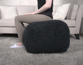 Spongy Microfiber Square Pouf, Dark Charcoal charcoal-microfiber