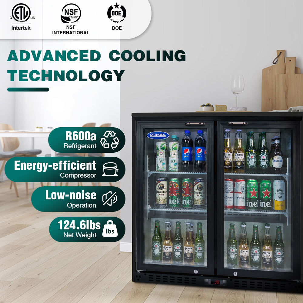 Orikool Beverage Refrigerators Cooler, 35 Inch 2