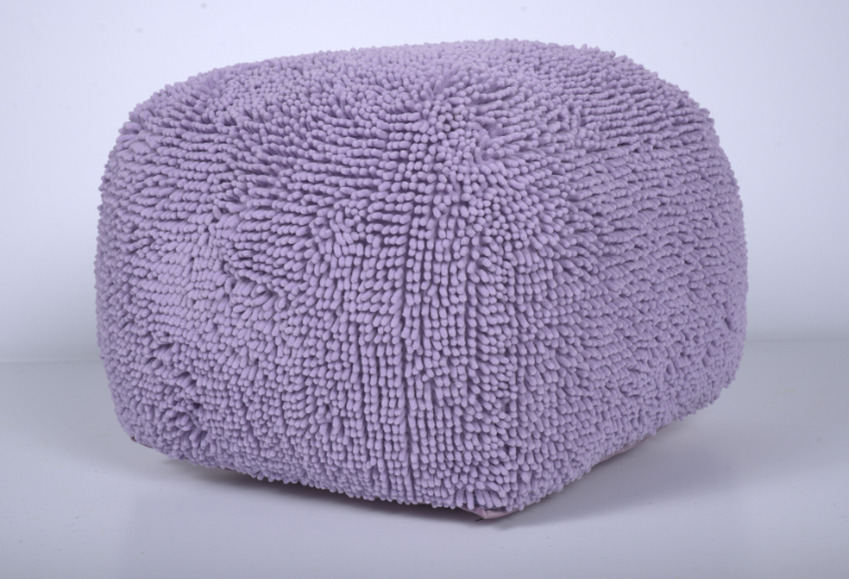 Spongy Microfiber Square Pouf, Lavender lavender-microfiber