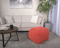 Spongy Microfiber Square Pouf, Coral coral-microfiber