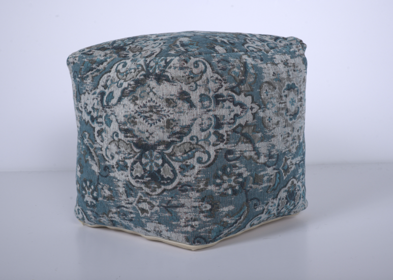 Anita Square Pouf, Blue