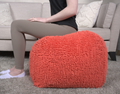 Spongy Microfiber Square Pouf, Coral coral-microfiber