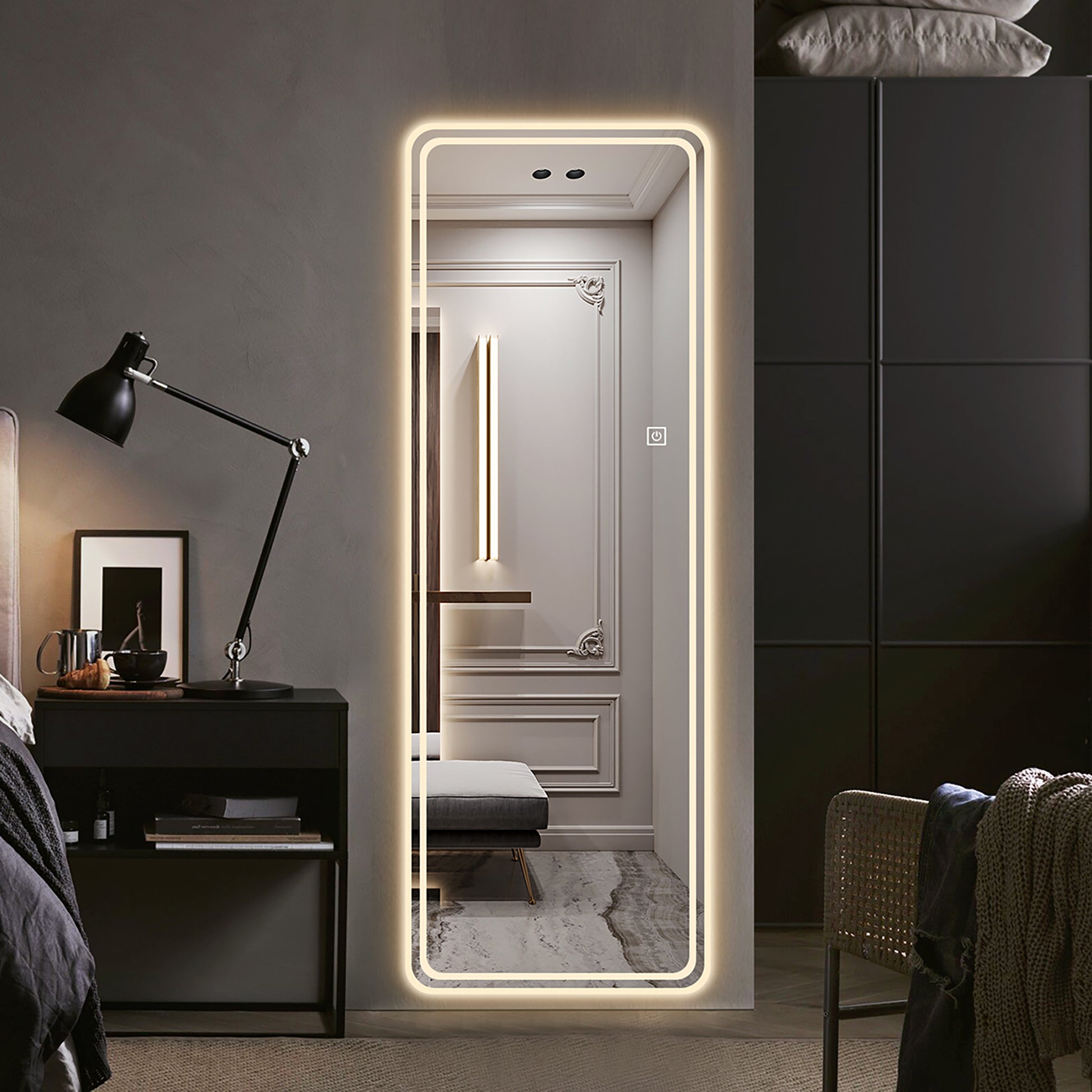 65"X24" Full Length Floor Mirror Led Whole Body -