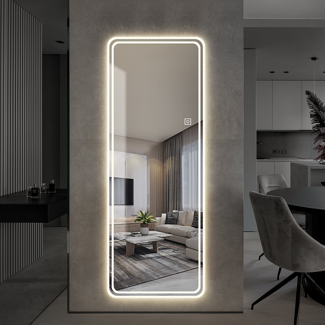 65"X24" Full Length Floor Mirror Led Whole Body -