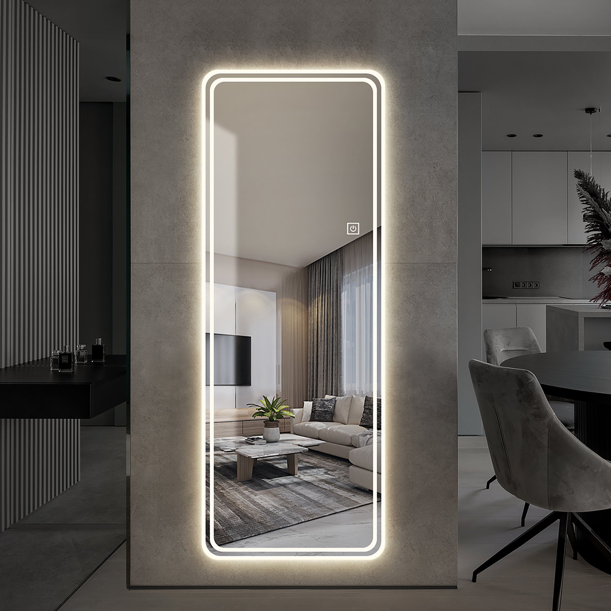 65"X24" Full Length Floor Mirror Led Whole Body -