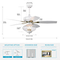 52'' Low Profile Ceiling Fanwhite Modern Ceiling