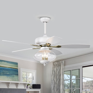 52'' Low Profile Ceiling Fanwhite Modern Ceiling