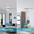 52'' Low Profile Ceiling Fanwhite Modern Ceiling