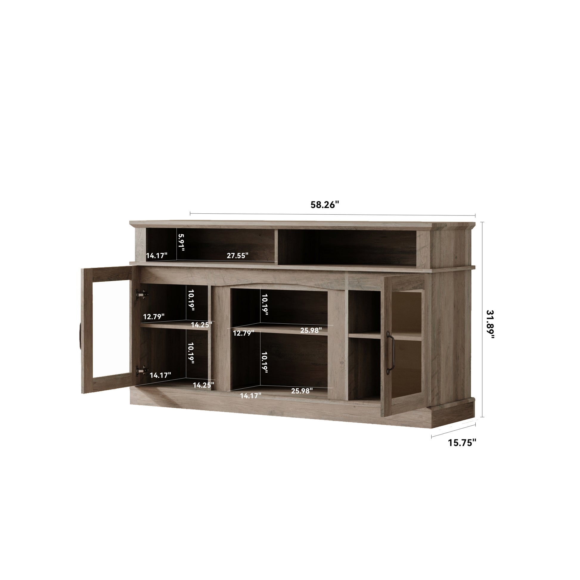 58 Inch Tv Stand With Storage Cabinet And