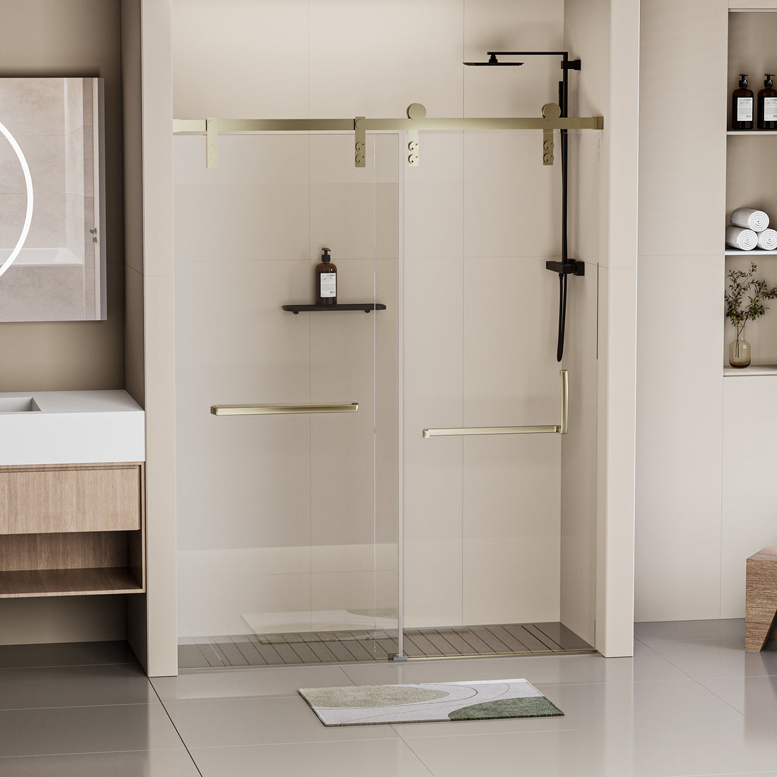 60 X 76 Frameless Soft Closing Shower Door,