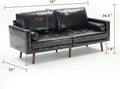 74'' Modern Sofa Couch, Faux Leather Mid Century