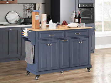 Cambridge Natural Wood Top Kitchen Island With