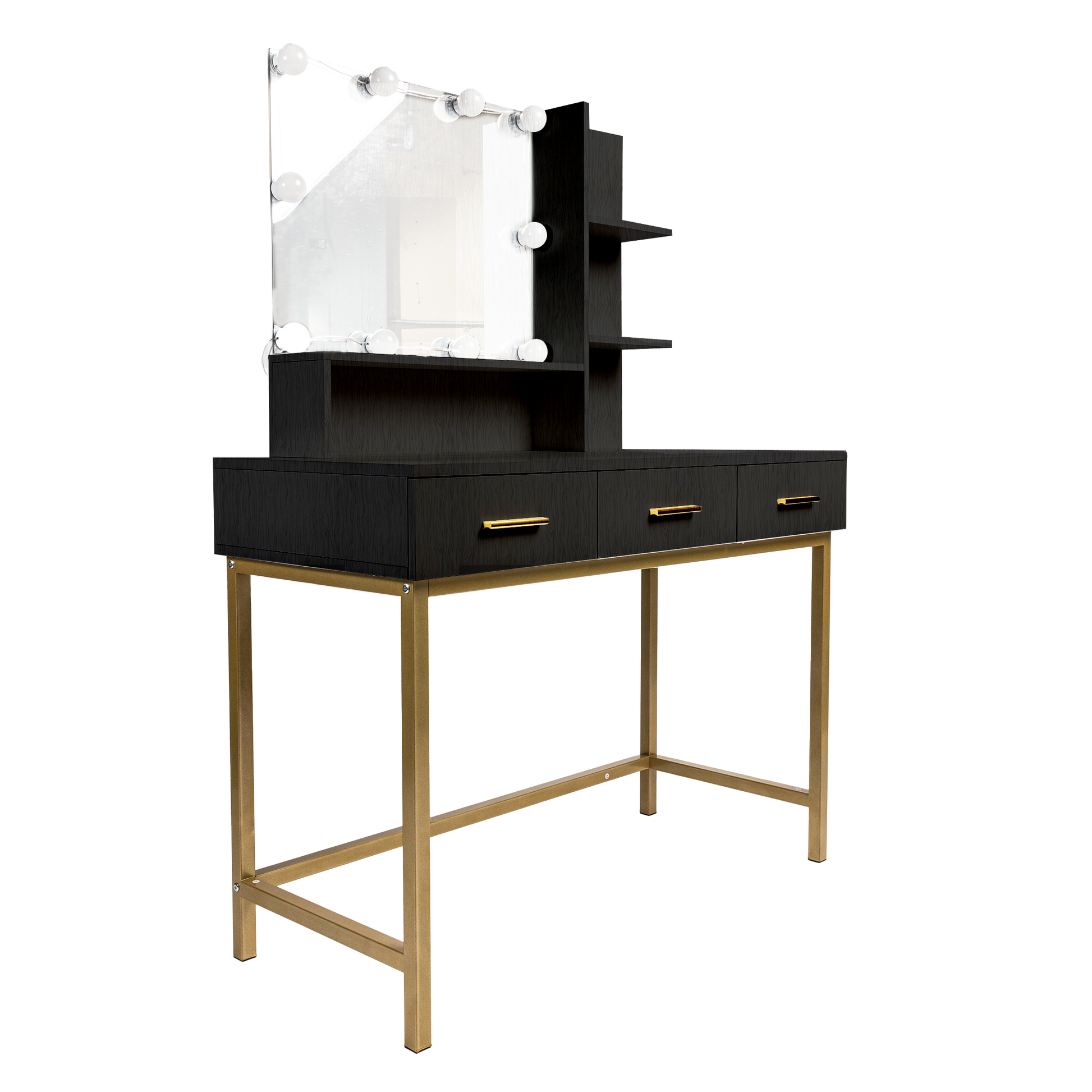 Makeup Vanity Table, Adjustable Led Lit Mirror -