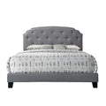 Grey Upholstered Queen Bed - Box Spring Required