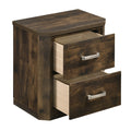 Rustic Walnut 2 Drawer Nightstand - Rustic Brown