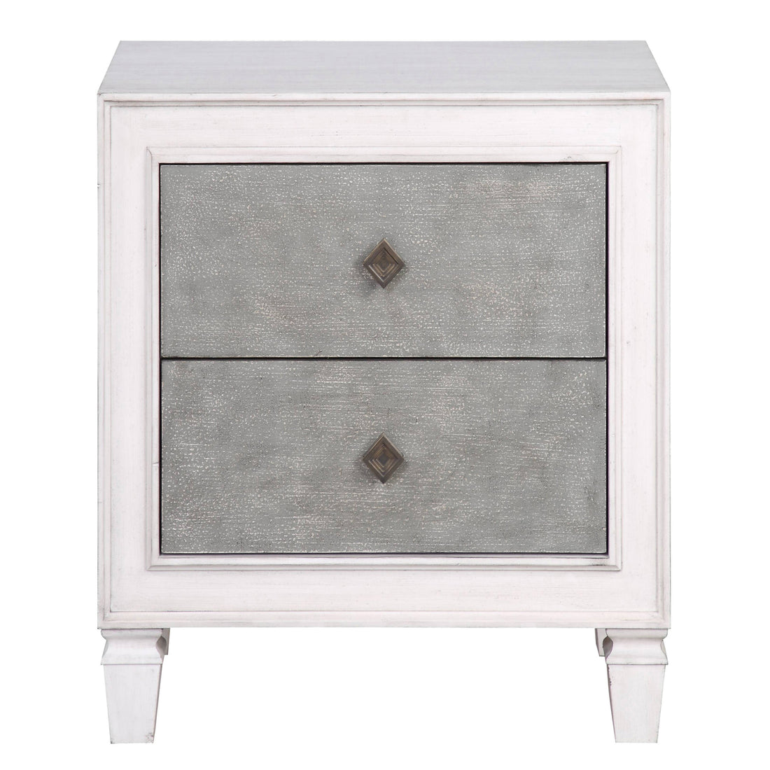 Rustic Grey And Weathered White 2 Drawer