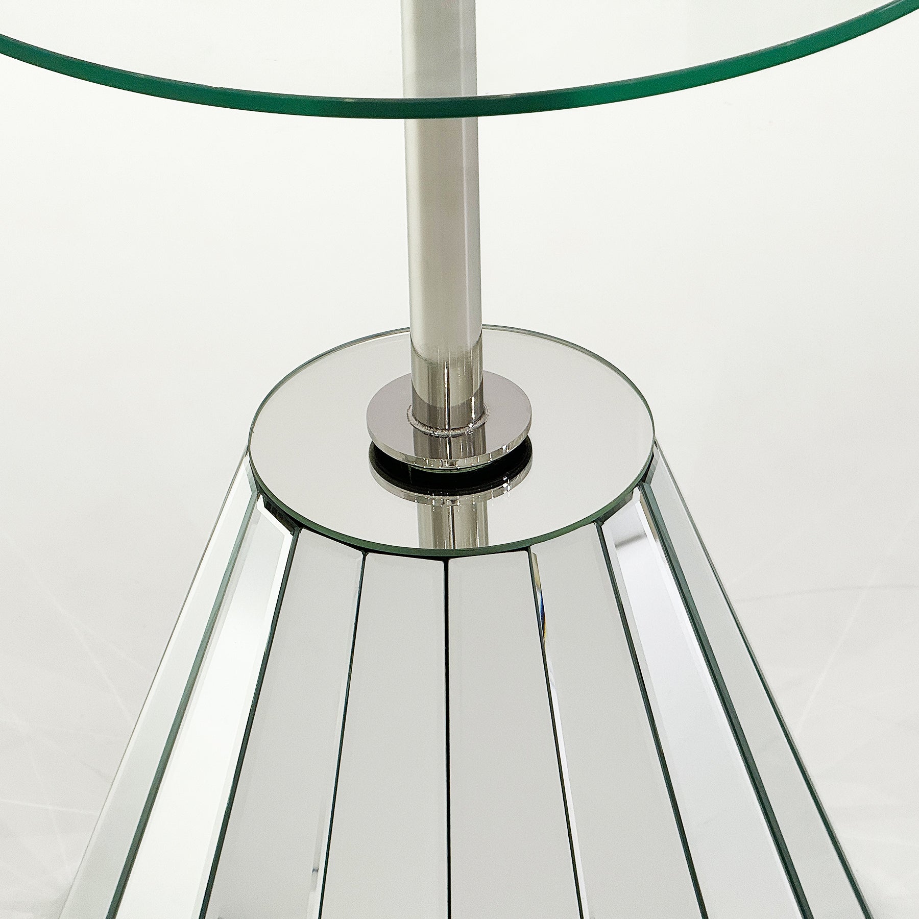 Mirrored Coffee Table Side Table Tempered Glass -