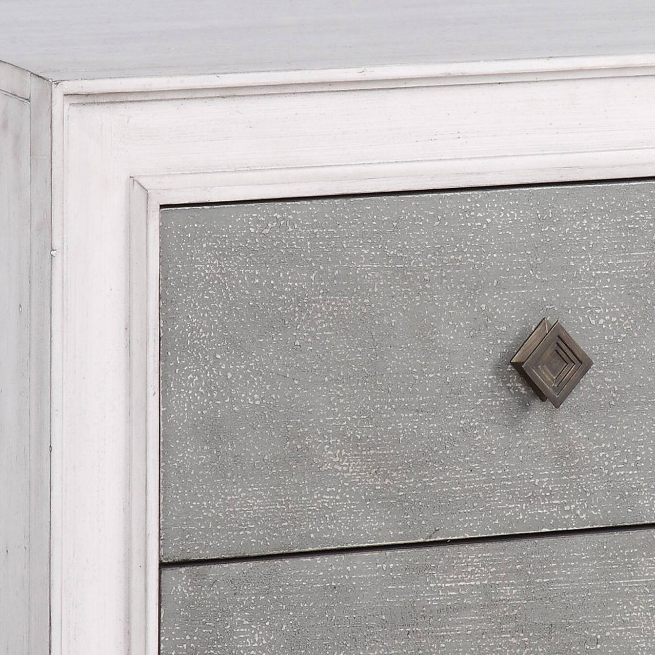 Rustic Grey And Weathered White 2 Drawer