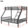 Twin Xl Over Queen Metal Bunk Bed With Ladder And